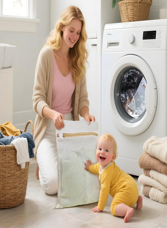 KWULP Natural Cotton Mesh Laundry Bags 12x16" 3-Pack,Gentle Wash for Lingerie, Baby Clothes & Travel Essentials - Image 5