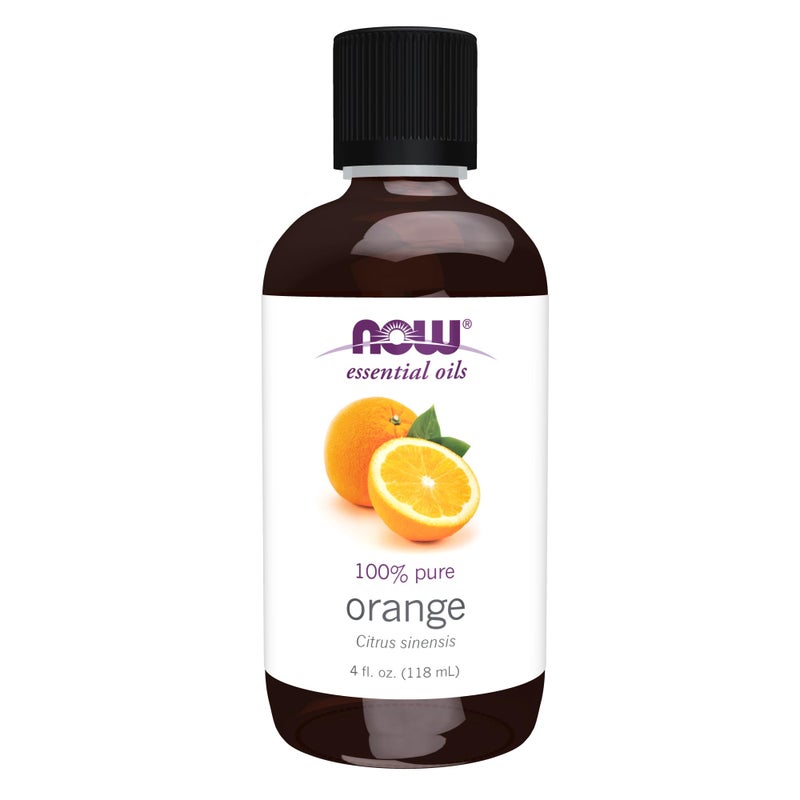 Now Foods زيوت NOW الأساسية، زيت البرتقال، رائحة عطرية مبهجة، معصورة على البارد، 100% نقية، نباتية، غطاء مقاوم للأطفال، 4 أونصات - Image 1