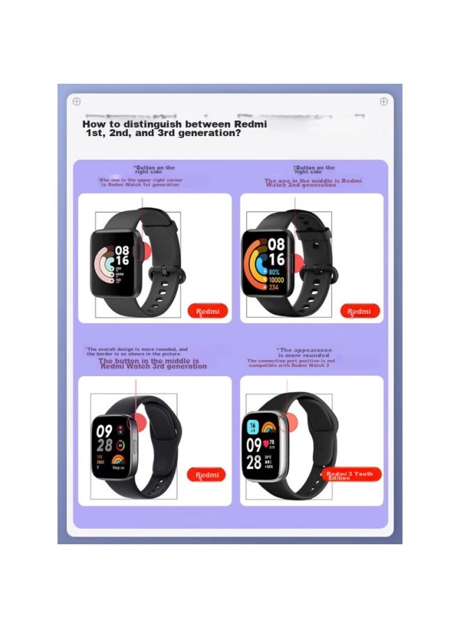 Chensong سوار ساعة متوافق لـ Redmi Watch 3، مناسب لـ Redmi Watch 3 ساعة ذكية، ساعة رياضية، ساطيل سيليكون بديل ملون، سوار ساعة Redmi Watch 3 - Image 3