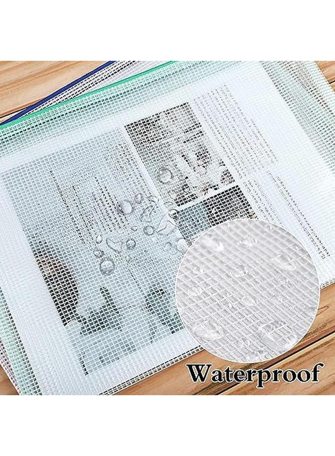 إي سي في في 12 قطعة من الحقيبة الشبكية ذات السحاب وحقائب الألغاز وحقيبة الألغاز لتنظيم تخزين الحروف مقاس A4 وحقائب ملفات بسحاب لألعاب الطاولة المدرسية واللوازم المكتبية 29 × 21 سم - Image 3