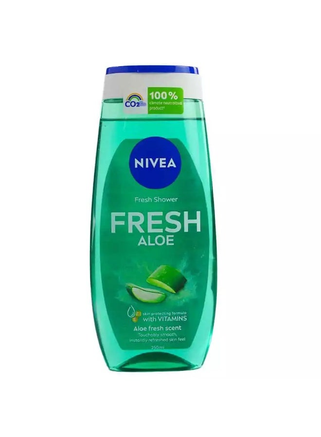 Nivea جل استحمام نيفيا المنعش مع خلاصة الألوة فيرا والفيتامينات، رائحة الألوة المنعشة - 250 مل - Image 1
