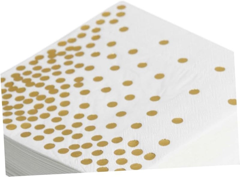 مناديل ورقية أنيقة منقوشة بنقاط ذهبية 20 قطعة للحفلات والأعراس والتجمعات - Image 3
