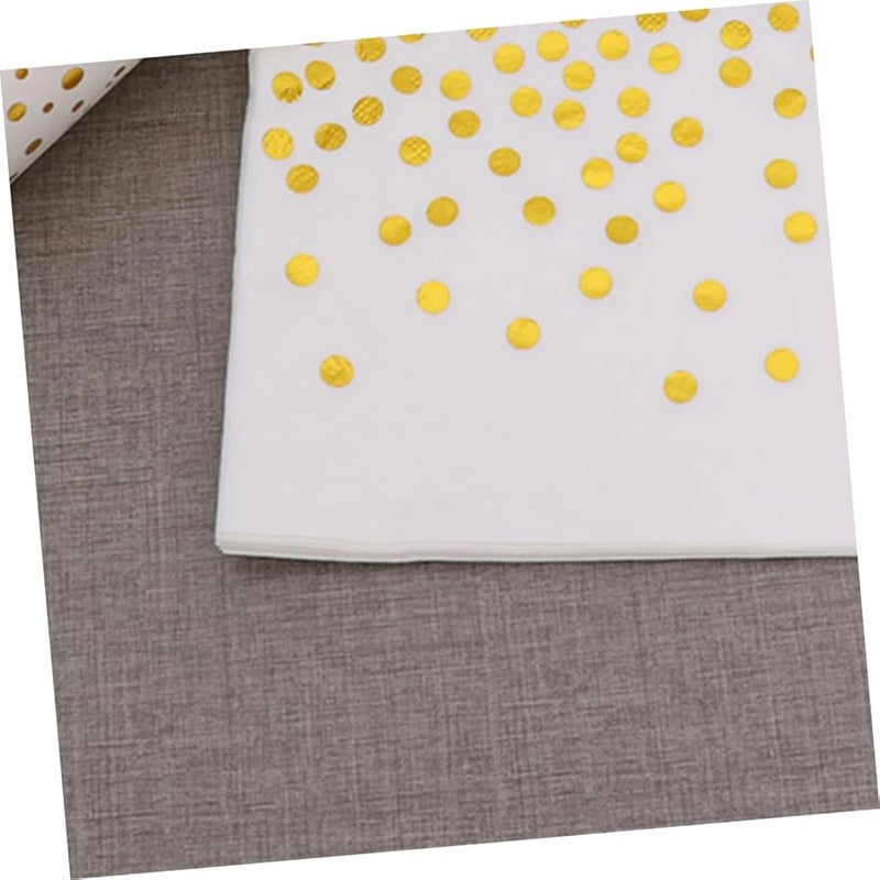 مناديل ورقية أنيقة منقوشة بنقاط ذهبية 20 قطعة للحفلات والأعراس والتجمعات - Image 4