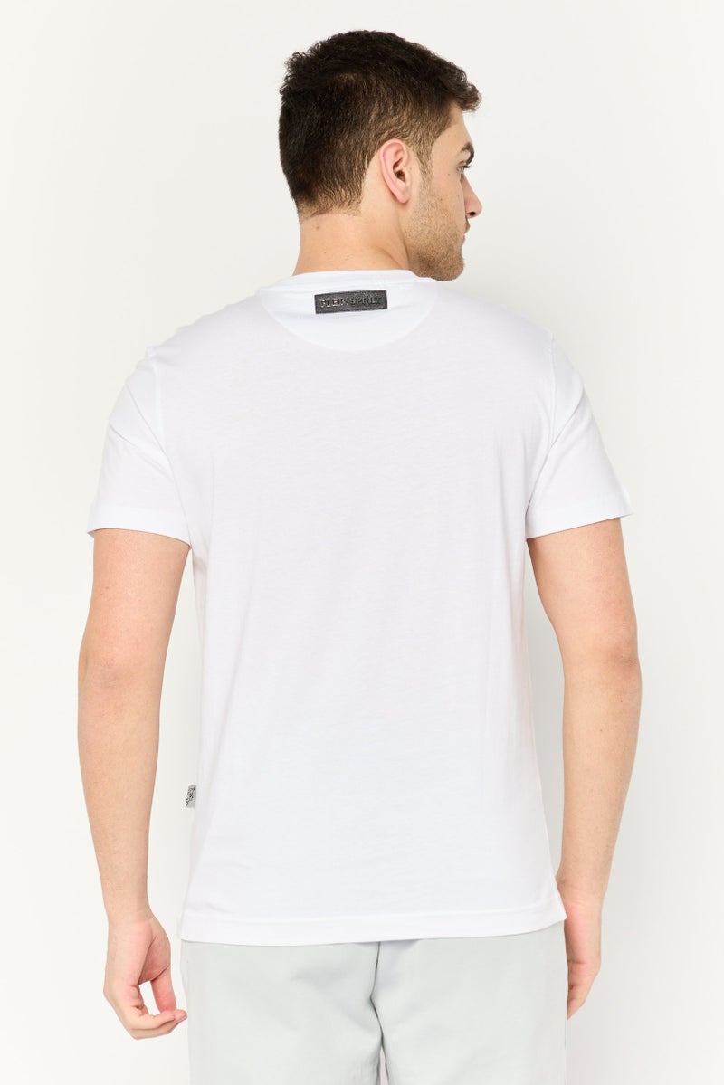 PHILIPP PLEIN Plein Sport Men Sportswear Fit Short Sleeve Outdoor T-Shirt, White - Image 4