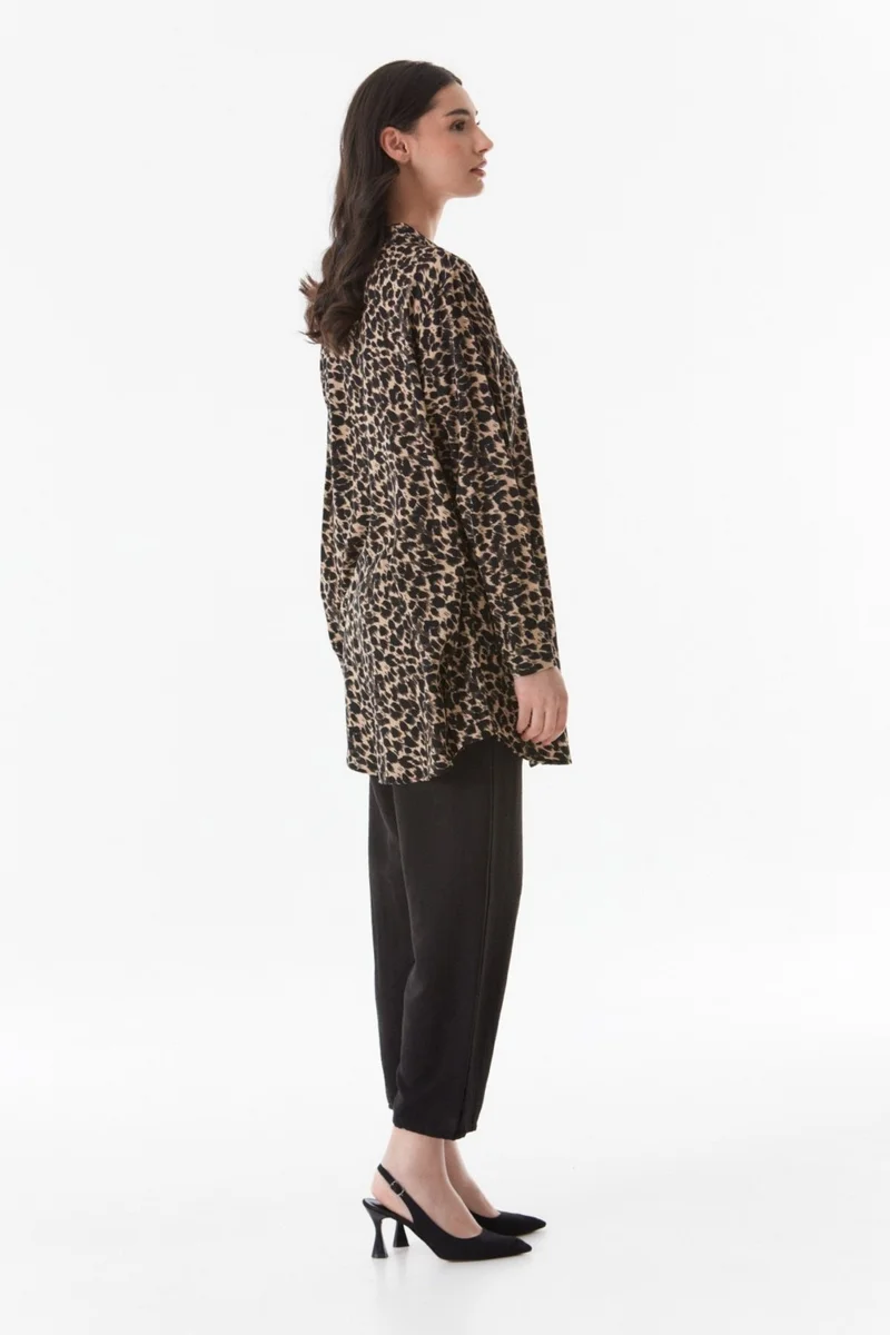 فولامودا Fullamodest Leopard Patterned Plus Size Palazzo Suit