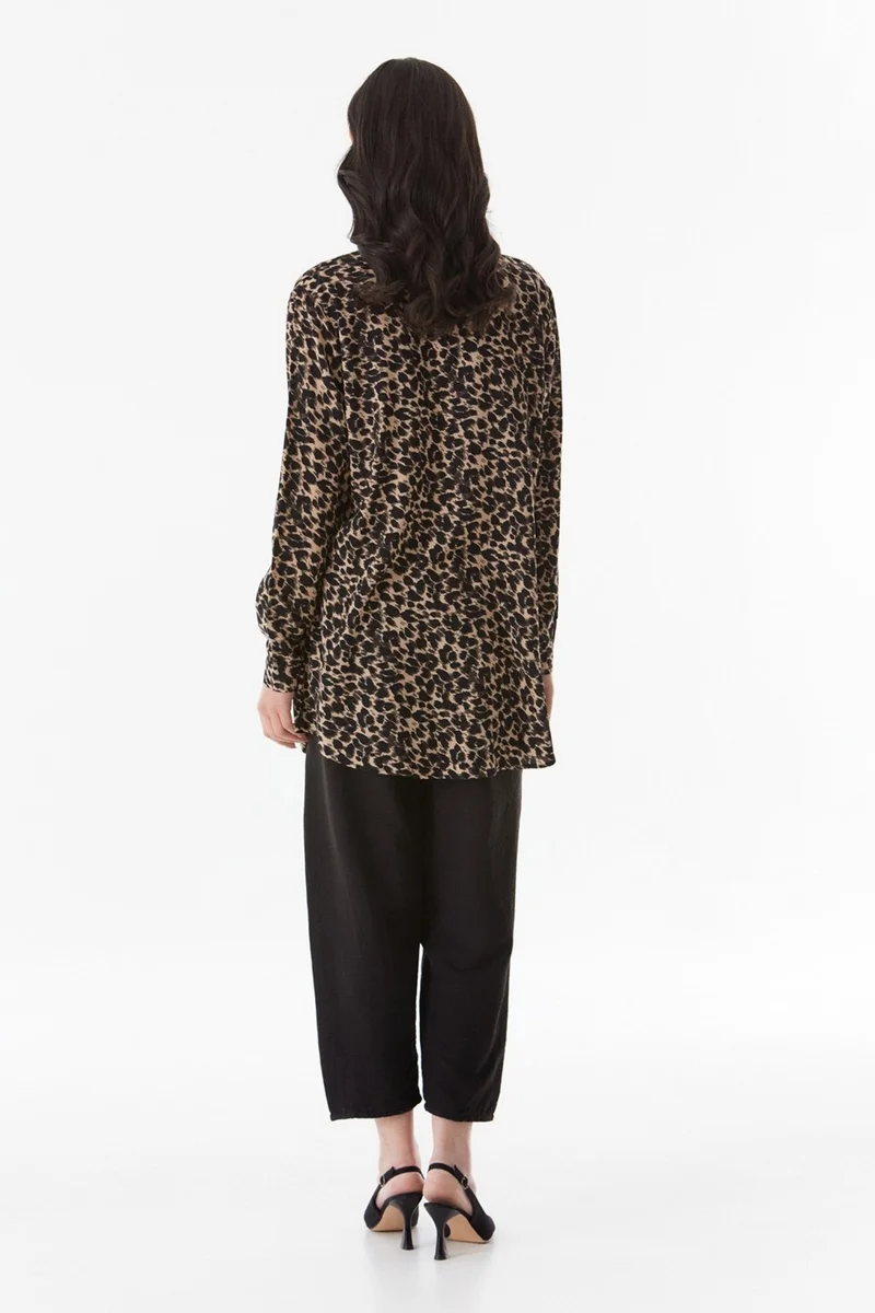 فولامودا Fullamodest Leopard Patterned Plus Size Palazzo Suit