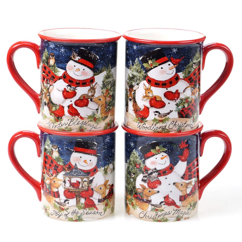 Certified International Certified International Magic Of Christmas Snowman 16 oz Mugs Set of 4 