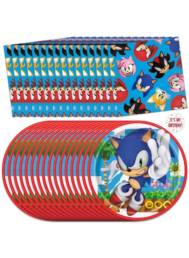 Unique Unique Sonic Plates and Napkins for 16 | Sonic Birthday Party Decorations | Sonic Party Decorations | Officially Licensed  - Image 1
