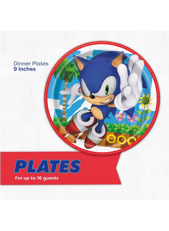 Unique Unique Sonic Plates and Napkins for 16 | Sonic Birthday Party Decorations | Sonic Party Decorations | Officially Licensed  - Image 3