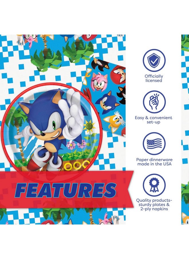 Unique Unique Sonic Plates and Napkins for 16 | Sonic Birthday Party Decorations | Sonic Party Decorations | Officially Licensed  - Image 5