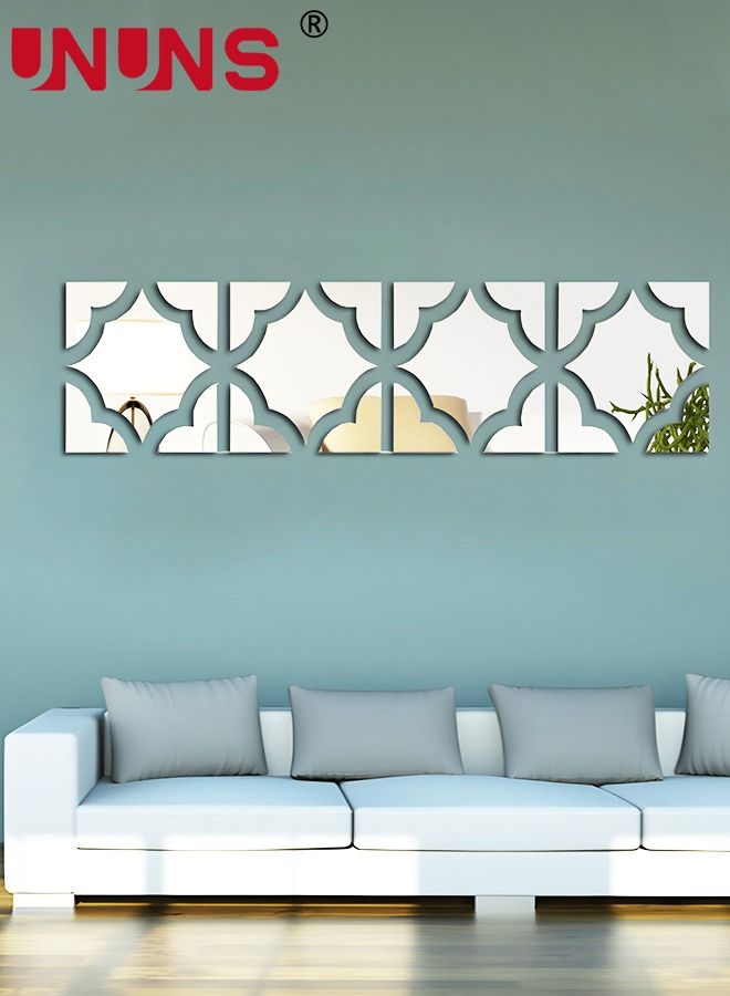 UNUNS Acrylic Mirror Wall Sticker,20cm x 8Pcs Geometric Shaped Mirror Stickers,3D Adhesive Wall Decal DIY Mirror Stickers For Living Room Bedroom Home Art Background Decor - Image 4