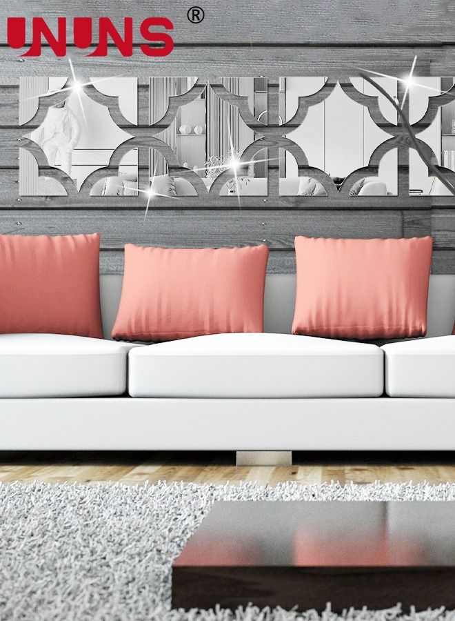 UNUNS Acrylic Mirror Wall Sticker,20cm x 8Pcs Geometric Shaped Mirror Stickers,3D Adhesive Wall Decal DIY Mirror Stickers For Living Room Bedroom Home Art Background Decor - Image 5