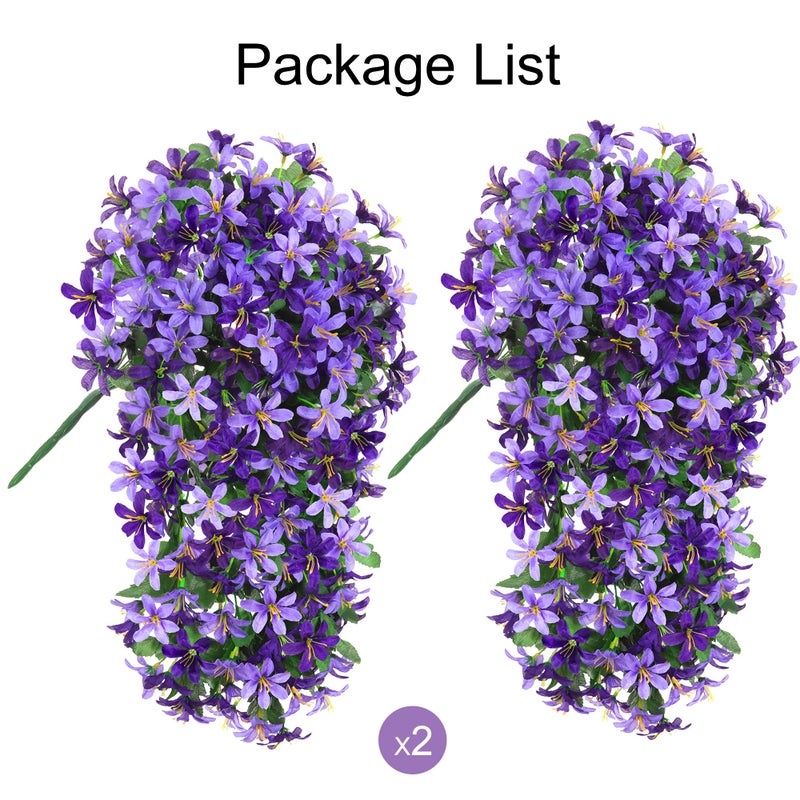 Ivydale Artificial Lily Flowers for Outdoors Fake Hanging Flower Vines for Outside Decoration, UV Resistant 2PCS Faux Plants for Patio Porch Balcony Garden Yard, Purple & Light Purple - Image 3