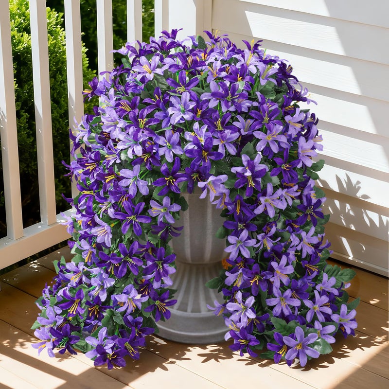 Ivydale Artificial Lily Flowers for Outdoors Fake Hanging Flower Vines for Outside Decoration, UV Resistant 2PCS Faux Plants for Patio Porch Balcony Garden Yard, Purple & Light Purple - Image 5