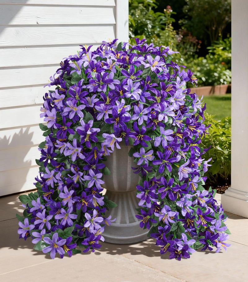 Ivydale Artificial Lily Flowers for Outdoors Fake Hanging Flower Vines for Outside Decoration, UV Resistant 2PCS Faux Plants for Patio Porch Balcony Garden Yard, Purple & Light Purple - Image 1