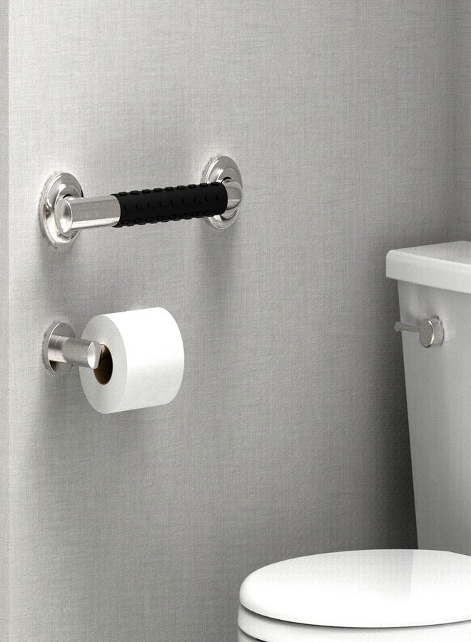 AmeriLuck Bath Safety Grab Bar, Asymmetrical Design with Anti-Slip Soft Grip, Stainless Steel ADA Compliant 500lbs Support (Brushed Nickel, 12in) - Image 3