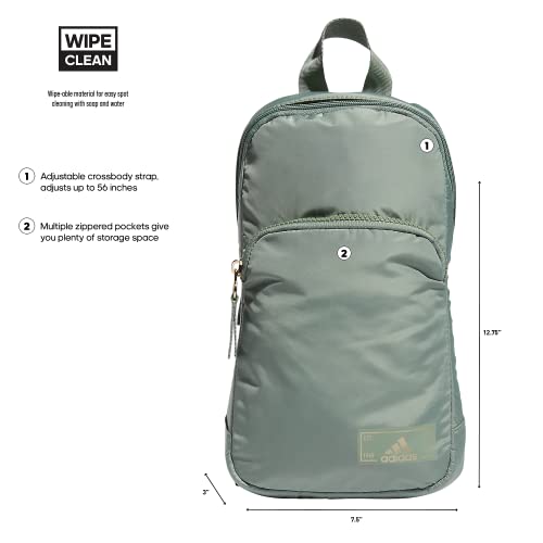 adidas Essentials Crossbody – Athletic Sling Bag with Phone Pocket, Silver Green/Gilver/2.0, One Size - Image 2