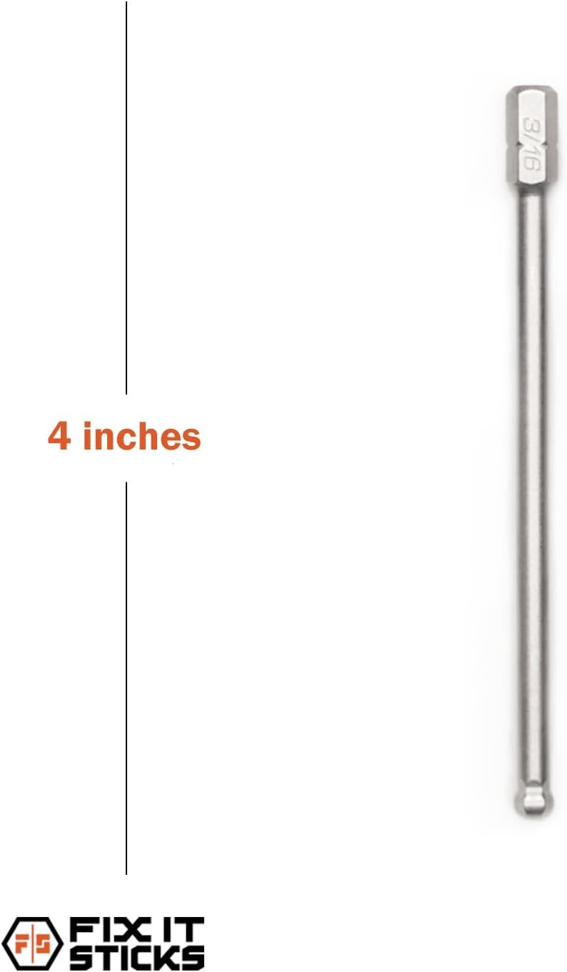 Fix It Sticks Extended Action Hex Bit - 0.1875"x4" Long Gunsmith Screwdriver Bits for Rifle Maintenance & General Use, Compatible w/Standard 1/4" Drivers & Tools - Image 2