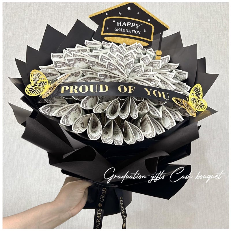 ORIENTAL CHERRY Graduation Gifts - 2026 DIY Money Bouquet for Her - Gift Ideas for Women Girl Boy Him Daughter Son - Bouquets Filled with Folded Bills for College Middle High School - Image 1