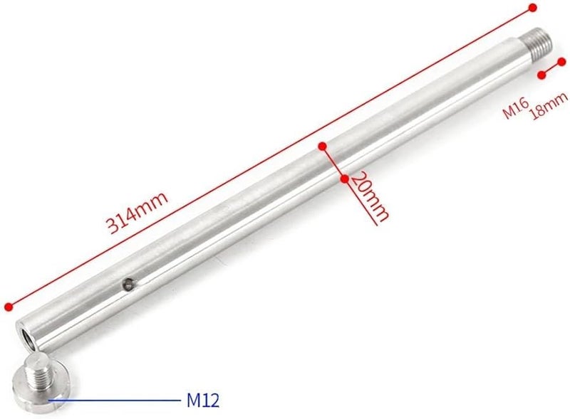 Stainless Steel Counterweight Extension Bar 314mm M16 For Equatorial Telescope Mount - Image 4