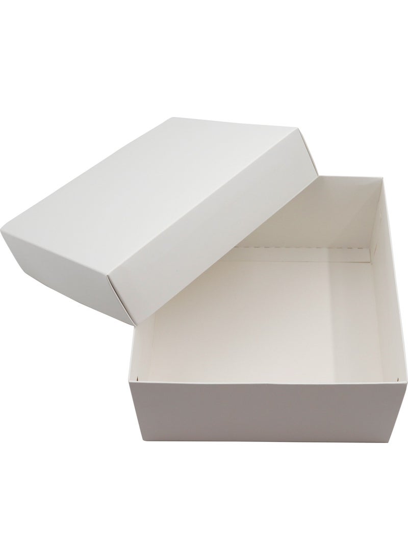 Repro Design 20X20X10 cm White Bristol Box with Lid Gift Box 5 Pieces  - Image 2