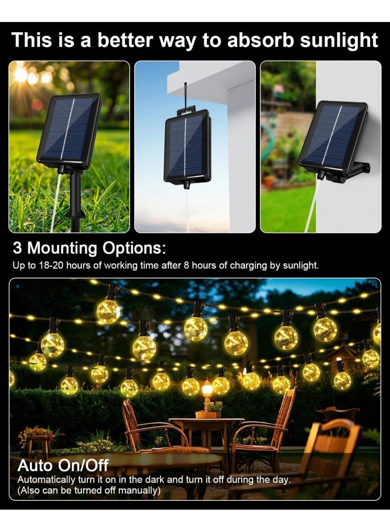 Solar String Lights S14 20m with 30 Vintage LED Bulbs – Warm White, Shatterproof, Weatherproof Outdoor Lighting for Patio, Garden & Backyard - Image 5