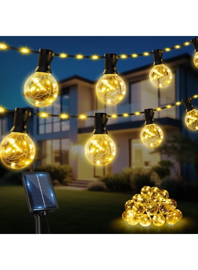 Solar String Lights S14 20m with 30 Vintage LED Bulbs – Warm White, Shatterproof, Weatherproof Outdoor Lighting for Patio, Garden & Backyard - Image 1