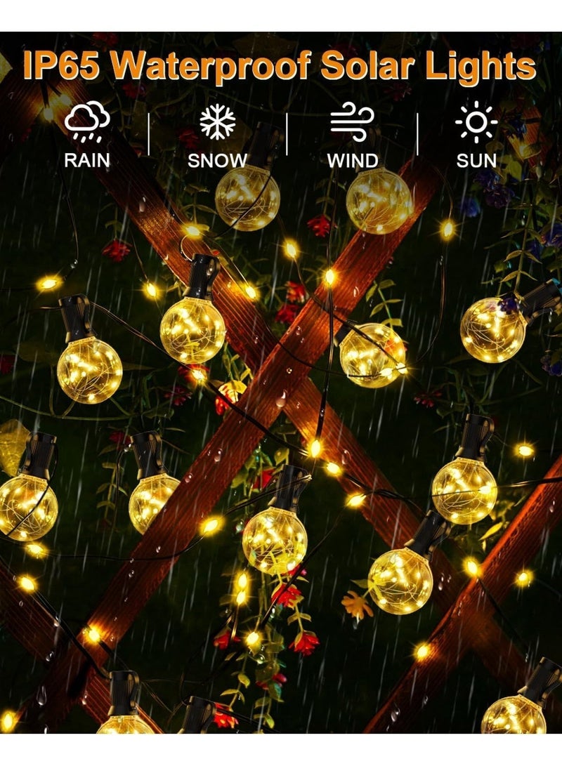 Solar String Lights S14 20m with 30 Vintage LED Bulbs – Warm White, Shatterproof, Weatherproof Outdoor Lighting for Patio, Garden & Backyard - Image 3