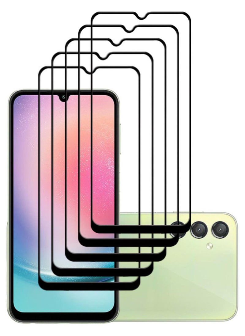 ACLIX 5 Pieces Antistatic ESD Dustproof Premium Quality High Definition Tempered Glass Screen Protector Designed For Samsung Galaxy A24 4G - Image 1