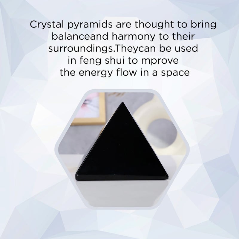 Shubhanjali Shubhanjali Feng Shui Black Tourmaline Crystal Pyramid for Meditation 200250 Gm Original Tourmaline Stone Pyramid for Yoga Focus Chakra Balancing  - Image 5