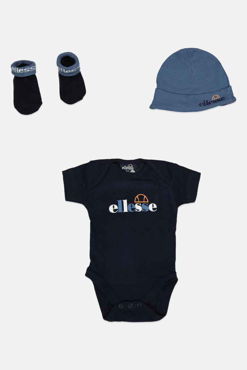 Ellesse Toddlers Boy 3 Pcs Bodysuits, Hat And Socks Sets, Navy Blue - Image 1