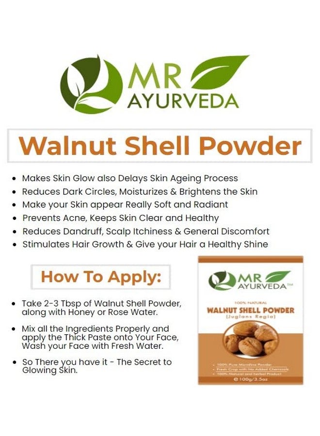 مستر أيورفيدا مسحوق قشر الجوز العضوي 100% من MR Ayurveda | مسحوق قشر الجوز للتقشير | مسحوق قشر الجوز للبشرة | مسحوق قشر الجوز للشعر - مجموعة من 3 قطع (300 جرام) - Image 3