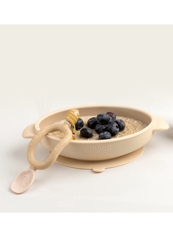 bibado - Silicone Suction Bowl, Helps Babies To Grips With Scooping And Independent Feeding Suitable For 6 Months To 3 Years - Fawn - Image 1