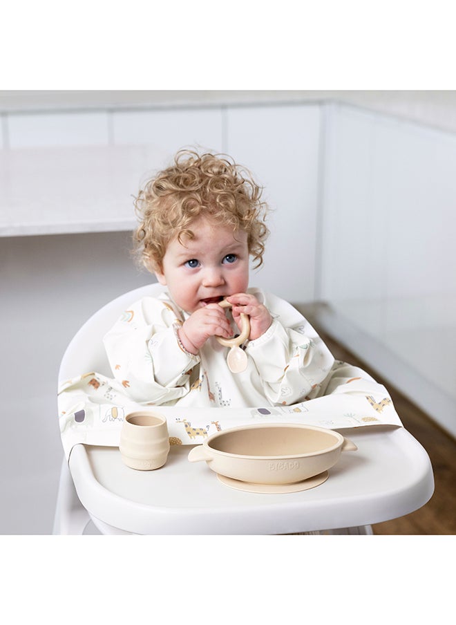 bibado - Silicone Suction Bowl, Helps Babies To Grips With Scooping And Independent Feeding Suitable For 6 Months To 3 Years - Fawn - Image 1