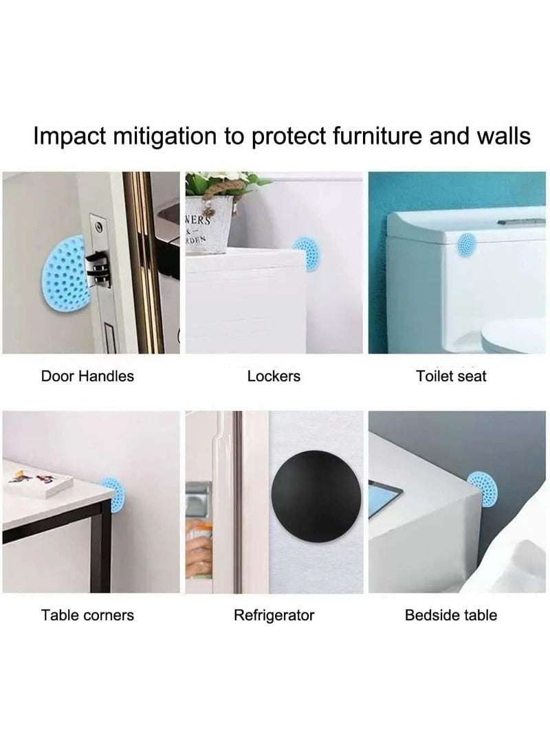 Door Stopper Wall Protector Set, 8 Pieces of Rubber Knob, Round Wall Shield Cushion，Self Adhesive Door Handle Bumper Guard Stopper Rubber Stop - Image 3