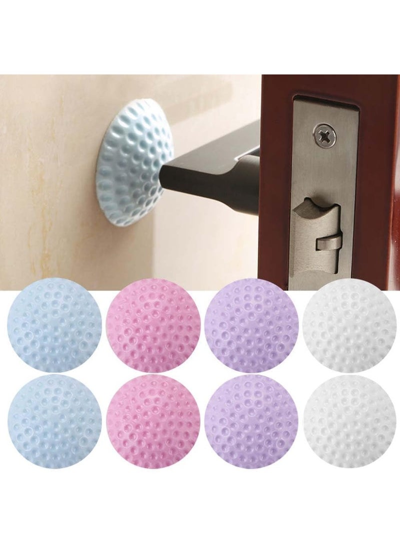 Door Stopper Wall Protector Set, 8 Pieces of Rubber Knob, Round Wall Shield Cushion，Self Adhesive Door Handle Bumper Guard Stopper Rubber Stop - Image 1