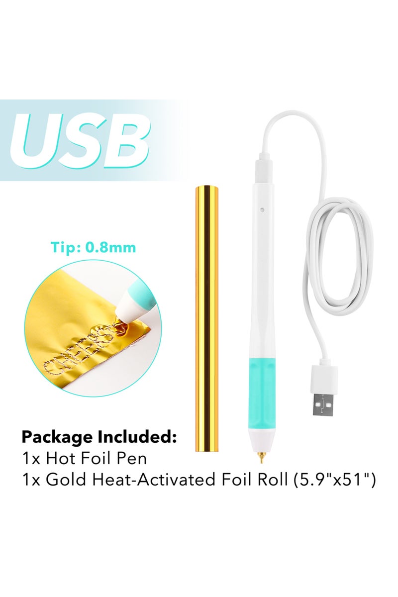 as picture 0.8mm USB Heat-resistant Grip Hot Foil Quill Pen For Paper Leather Heat Actived Gold Foil