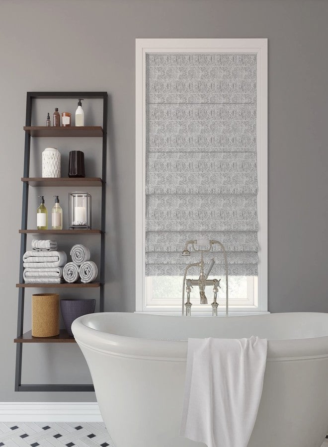 Sun Zero Tompkins Tonal Geometric Total Blackout Cordless Roman Shade, 35" x 64", Gray - Image 5