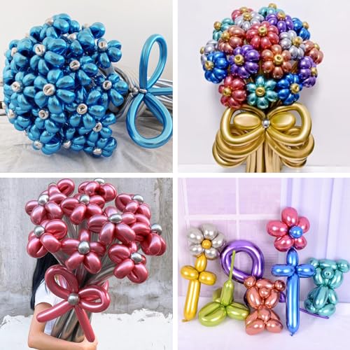 ZBYDNG Metallic Multi Long Balloons Premium 260 Twisting Animals Magic Balloons for Birthday Kids Wedding Party Supply 100pcs - Image 5