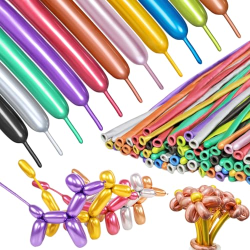 ZBYDNG Metallic Multi Long Balloons Premium 260 Twisting Animals Magic Balloons for Birthday Kids Wedding Party Supply 100pcs - Image 1