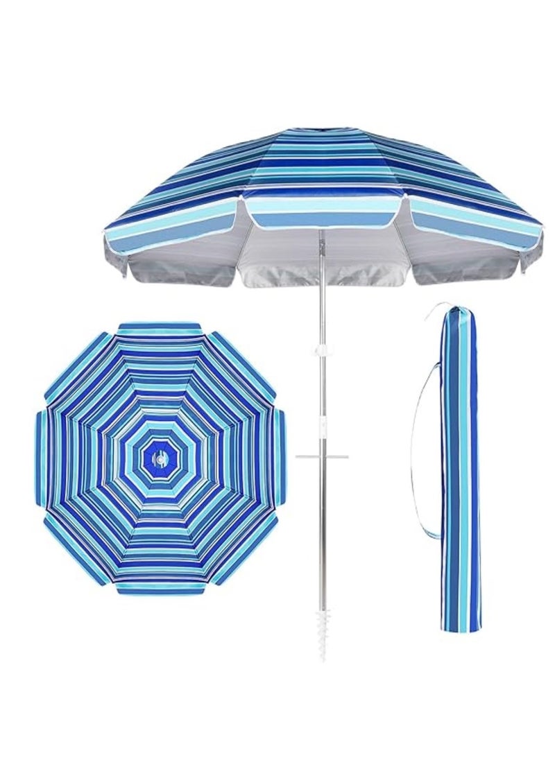 PENG GENERAL Beach Umbrellas, 6.5FT Beach Umbrella for Sand with Anchor Heavy Duty Windproof, Portable Beach Umbrella with Carrying  - Image 1