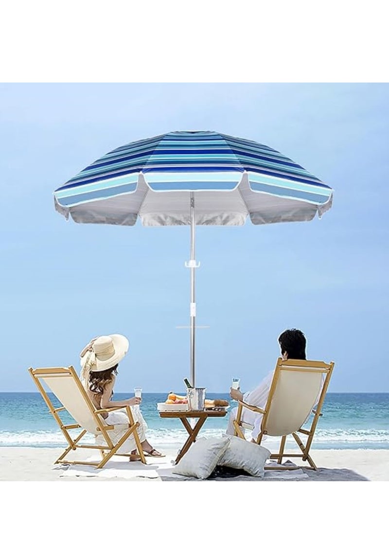 PENG GENERAL Beach Umbrellas, 6.5FT Beach Umbrella for Sand with Anchor Heavy Duty Windproof, Portable Beach Umbrella with Carrying  - Image 2