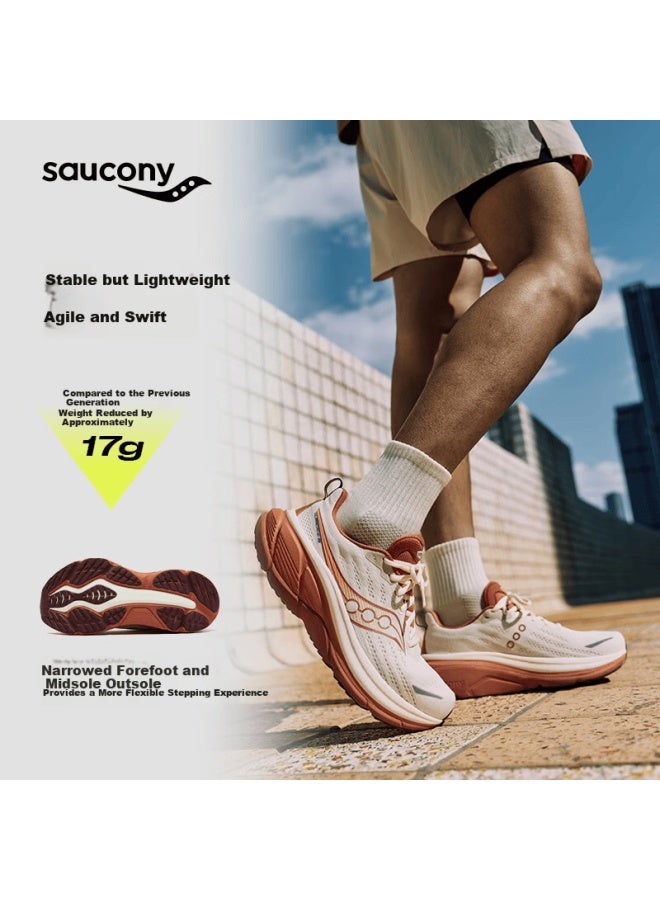 Saucony Hurricane 25 Stability Comfortable Uni Running Shoes Shock Absorption Beige Orange Size 40 - Image 2