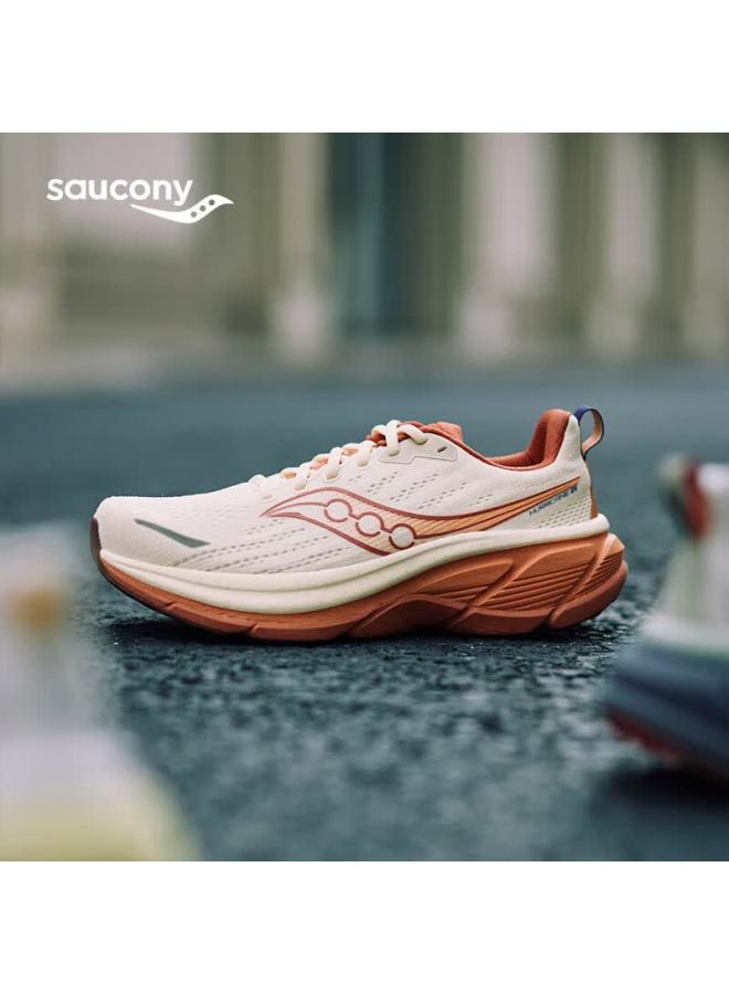 Saucony Hurricane 25 Stability Comfortable Uni Running Shoes Shock Absorption Beige Orange Size 40 - Image 4