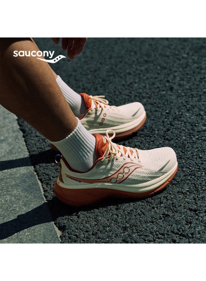 Saucony Hurricane 25 Stability Comfortable Uni Running Shoes Shock Absorption Beige Orange Size 40 - Image 5