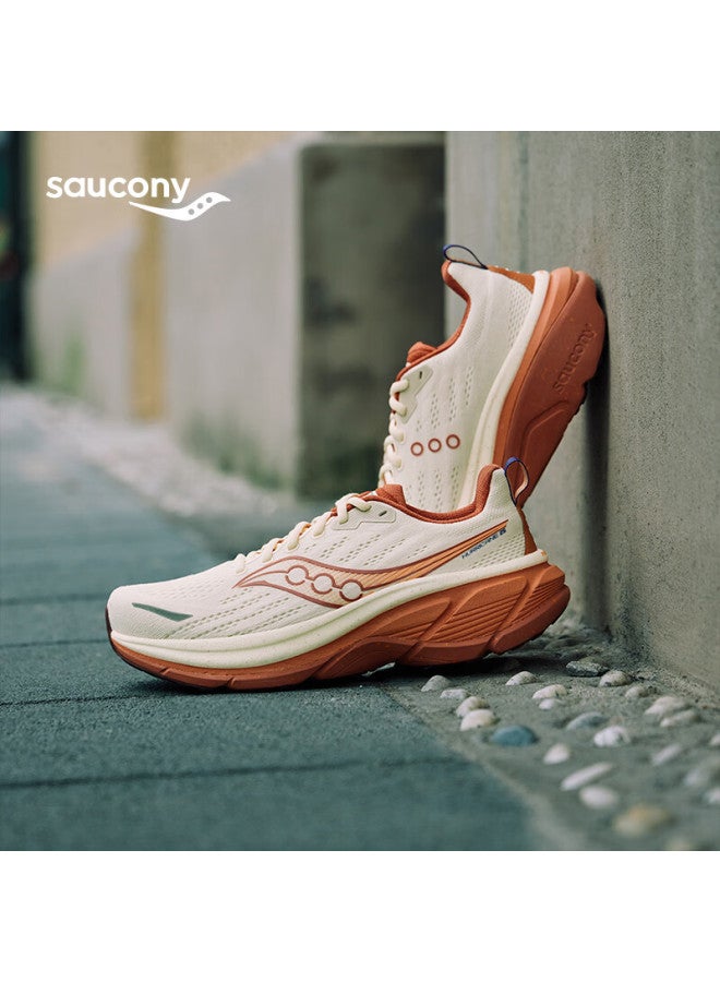Saucony Hurricane 25 Stability Comfortable Uni Running Shoes Shock Absorption Beige Orange Size 40 - Image 3