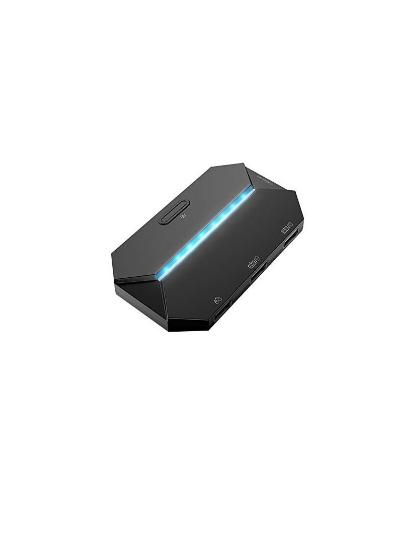 Excefore G6L RGB Backlit Gaming Controller Converter, TYPE-C USB Keyboard and Mouse LED Adapter for PS4, PS3, Xbox One, Xbox 360, Nintendo Switch (Black)  - Image 1