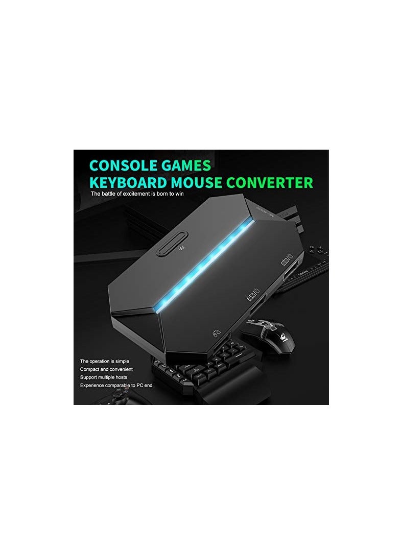 Excefore G6L RGB Backlit Gaming Controller Converter, TYPE-C USB Keyboard and Mouse LED Adapter for PS4, PS3, Xbox One, Xbox 360, Nintendo Switch (Black)  - Image 5