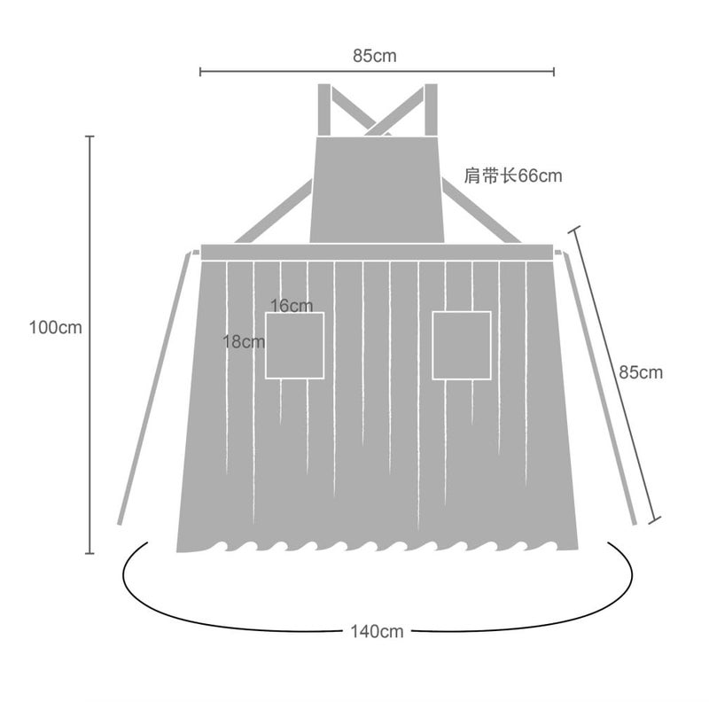 Hawholm Japanese apron Women-Cross Back Apron for Women with Pockets, Pinafore Aprons, Womens Cotton Linen Apron - Image 4