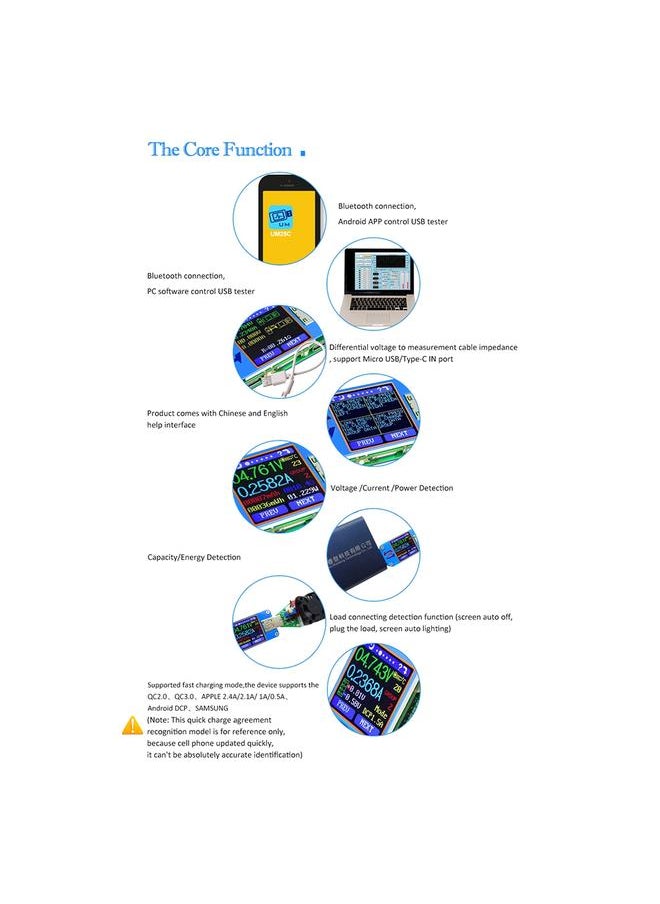 Thoraya USB2.0 Color Screen Bluetooth Voltage Current Tester Voltmeter Multimeter Type C Interface  - Image 4